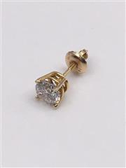 Diamond Solitaire Single Earring! E/F Round Brilliant .66 CT. 14K Yellow Gold
